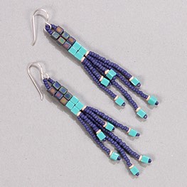 Flair and Square Earrings Blue Moon